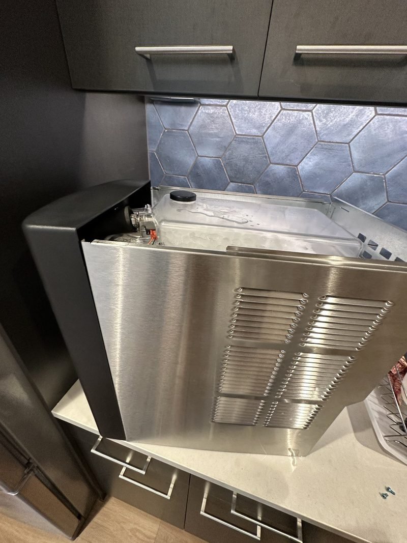 Undercounter ice maker open for service